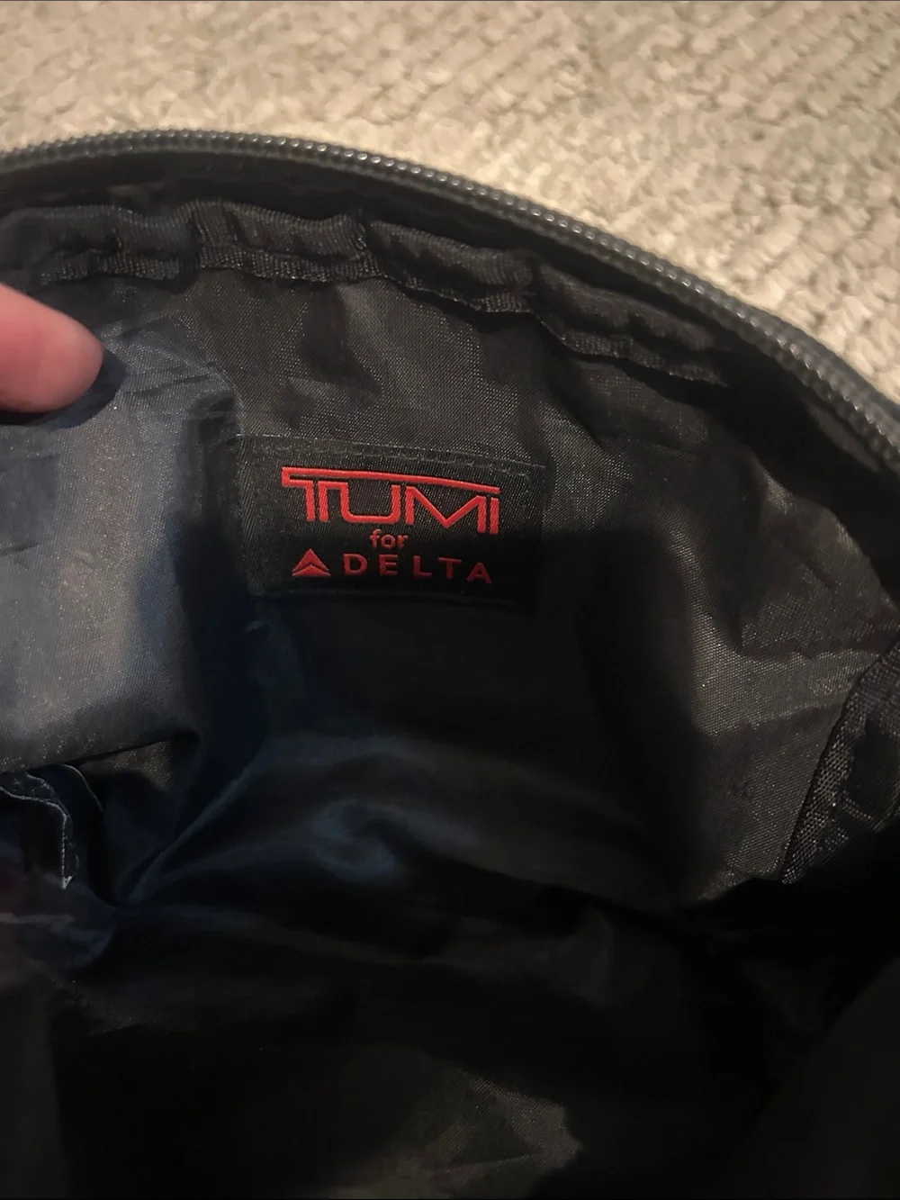 Tumi for Delta Black Nylon Toiletry Pouch